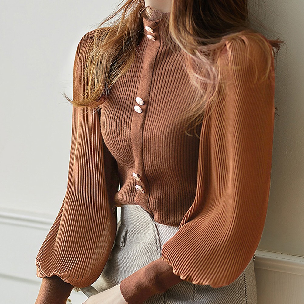Korean Style Long Sleeve Turtleneck Cardigan for Women Vintage Fashion - Picture 17 of 33