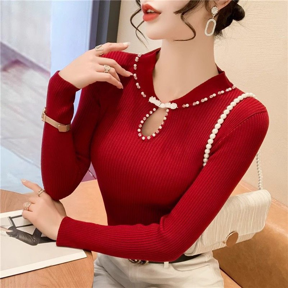 Turtleneck Style Fabric Sweatshirts with Unique Button Features vente For Women