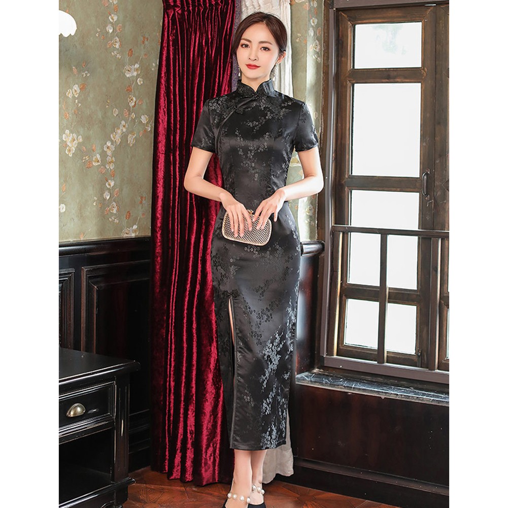 Inspirierende klassische chinesische Qipao Kleider in großen Größen mit Blume - Picture 14 of 32