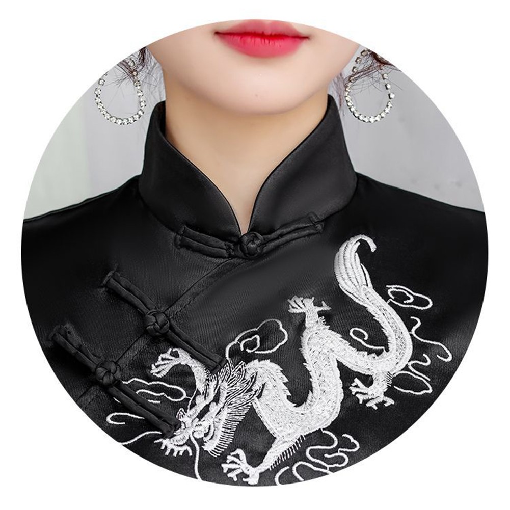 Aesthetic Vintage Qipao Featuring Stunning Embroidered Dragon Patterns - Picture 14 of 37
