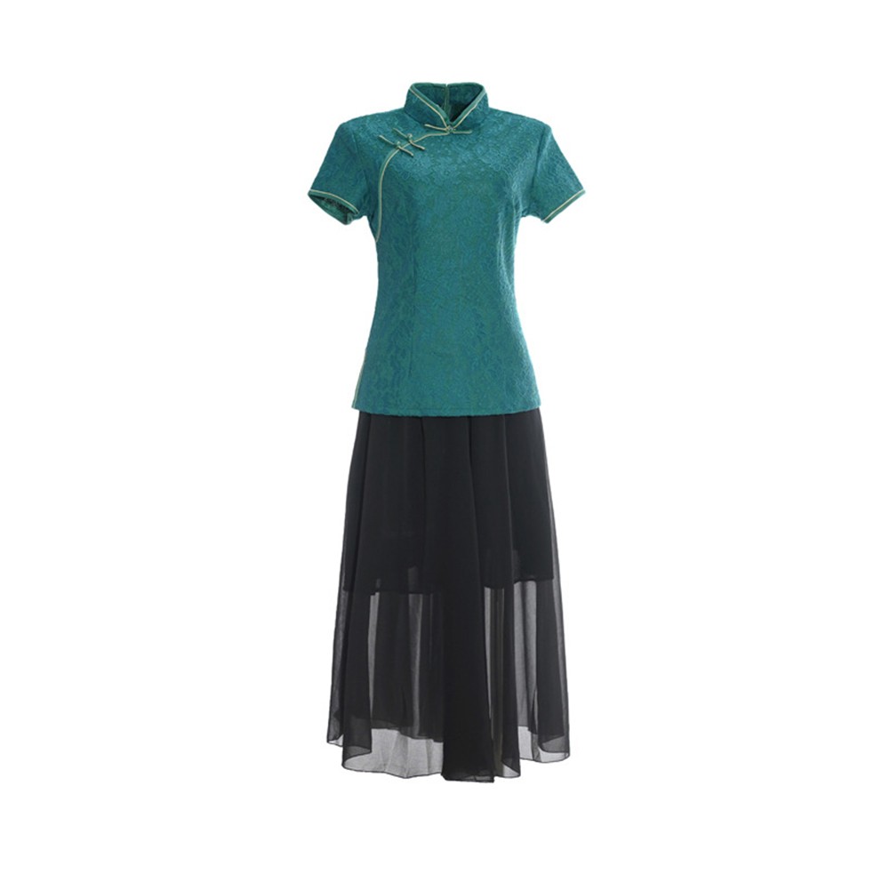 Fashion Forward Women's Qipao in Elegant Red and Dark Green Color Options - Picture 18 of 27