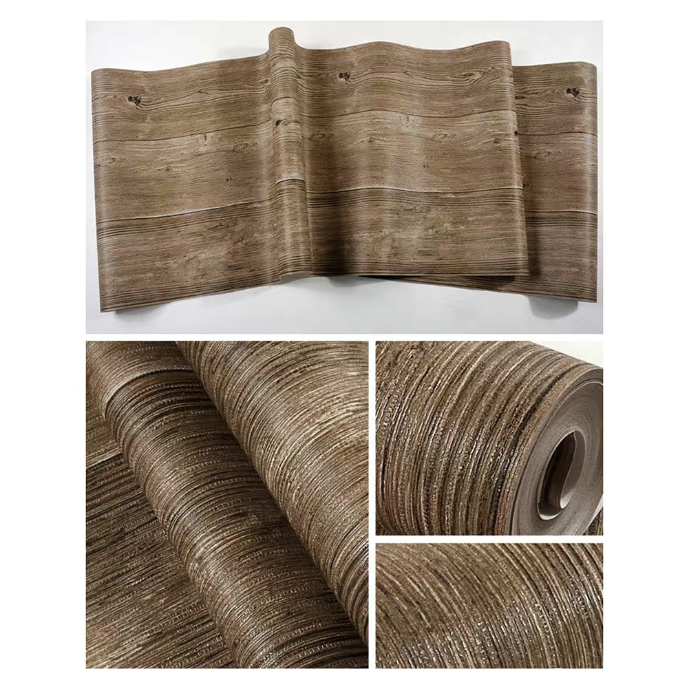 Renovación del hogar con papel tapiz de grano de madera de imitación realista tamaño 0 53M x 9 5M - Imagen 26 de 38