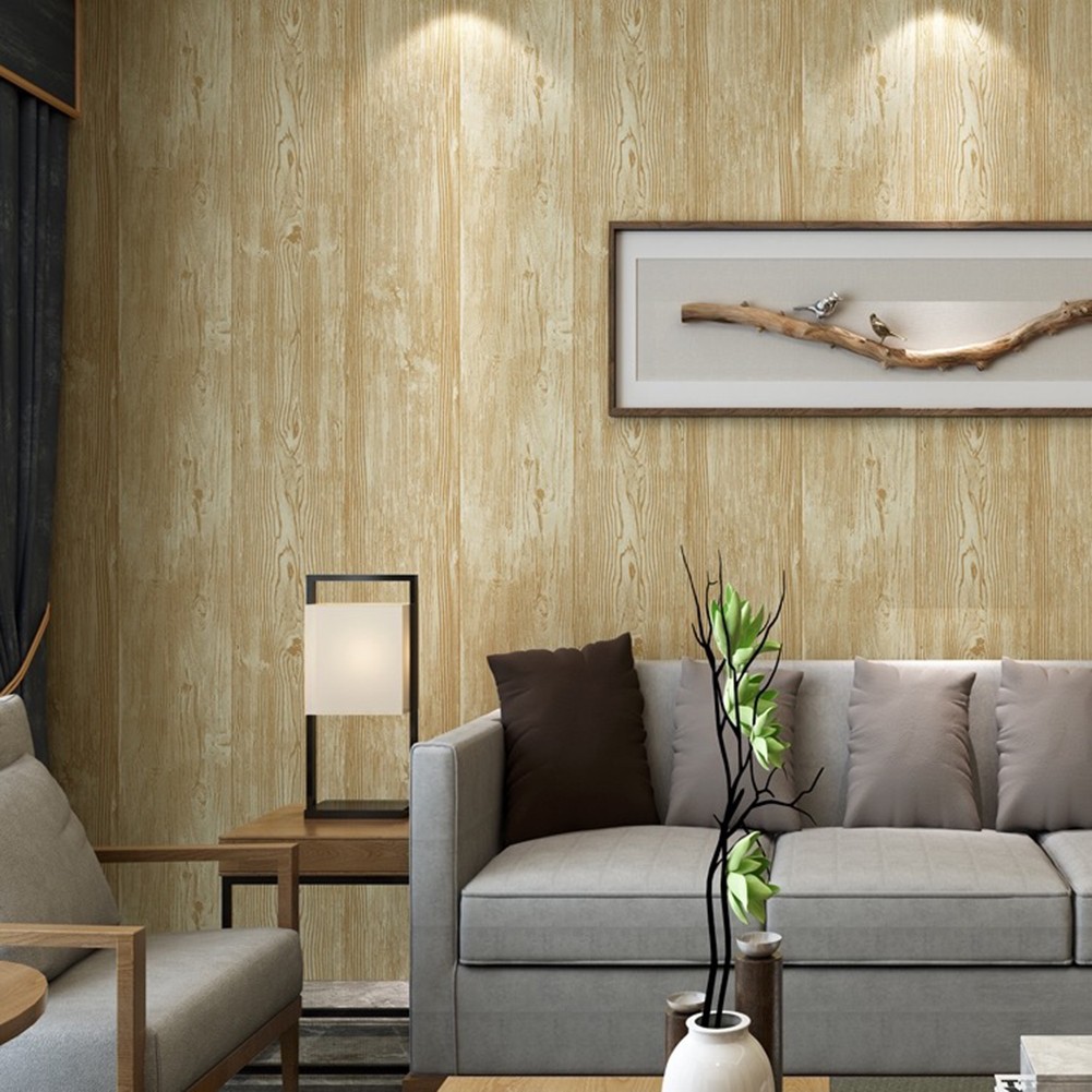 Renovación del hogar con papel tapiz de grano de madera de imitación realista tamaño 0 53M x 9 5M - Imagen 14 de 38