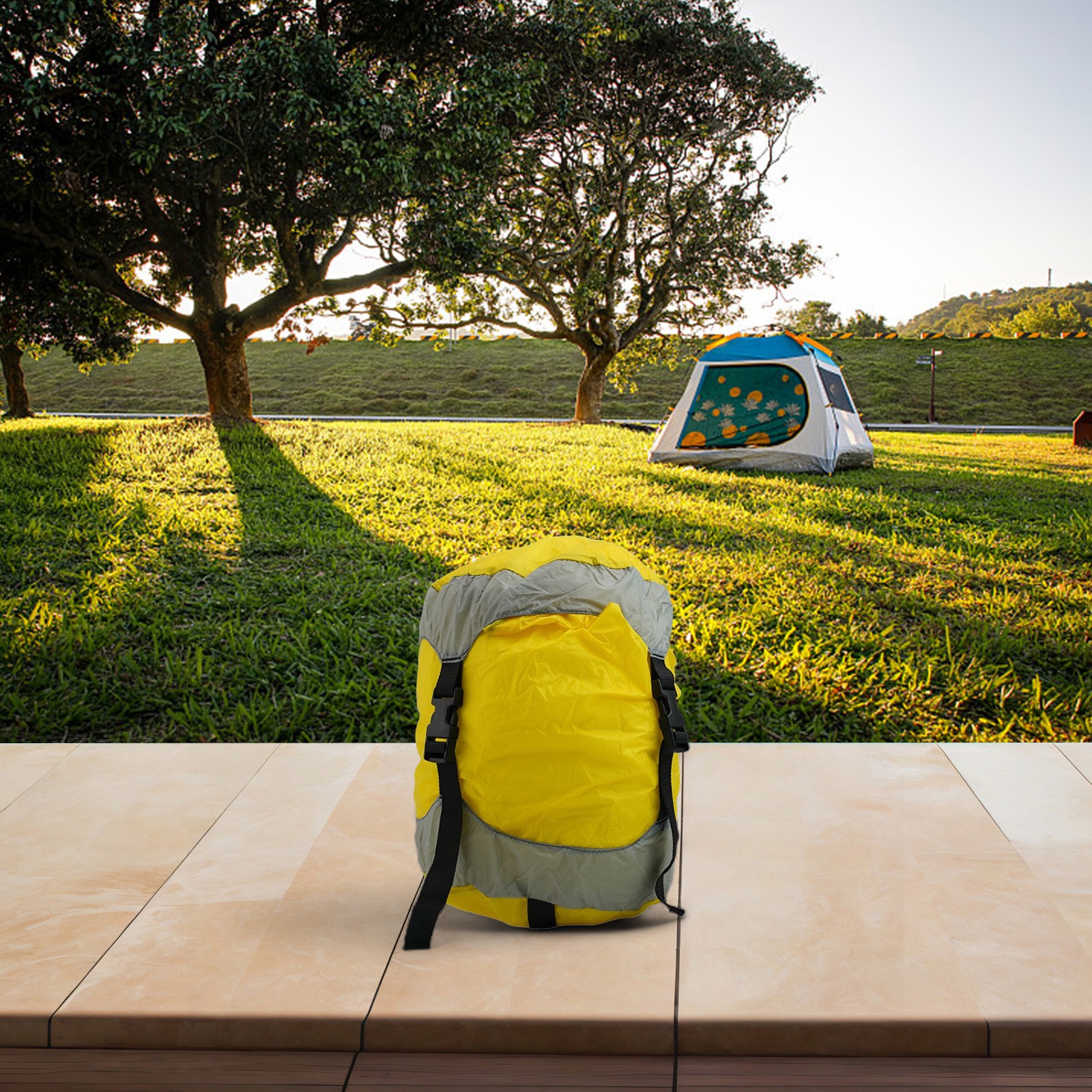 Outdoor Schlafsack Aufbewahrung mit starken Schnallen und Kompressionsriemen - Bild 16 von 26