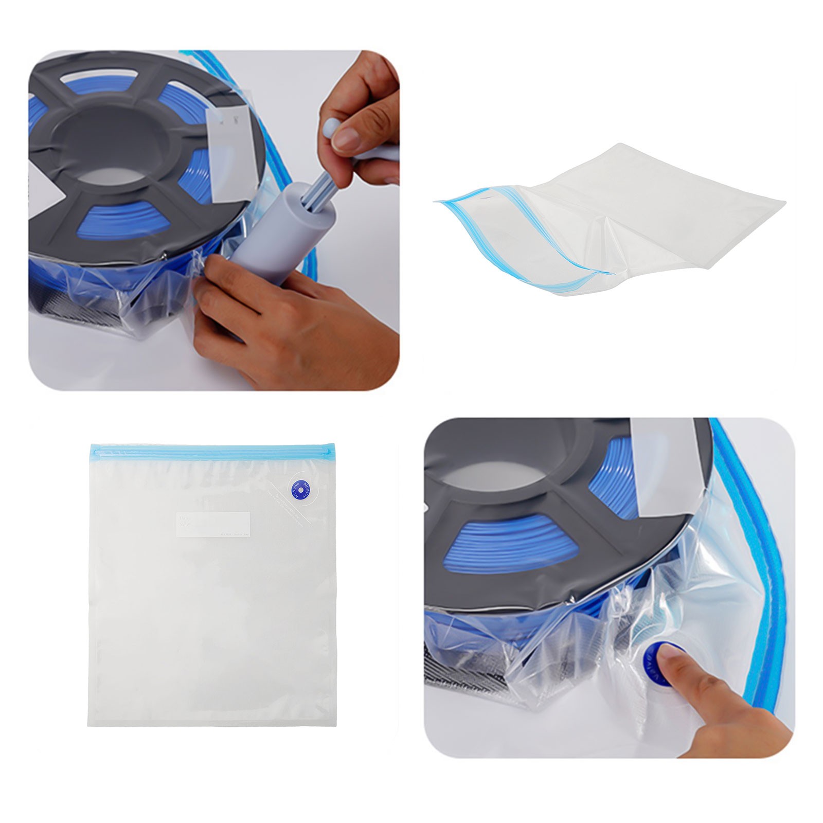 Transparent Reusable Vacuum Bags for Safe For 3D Printing Material Storage