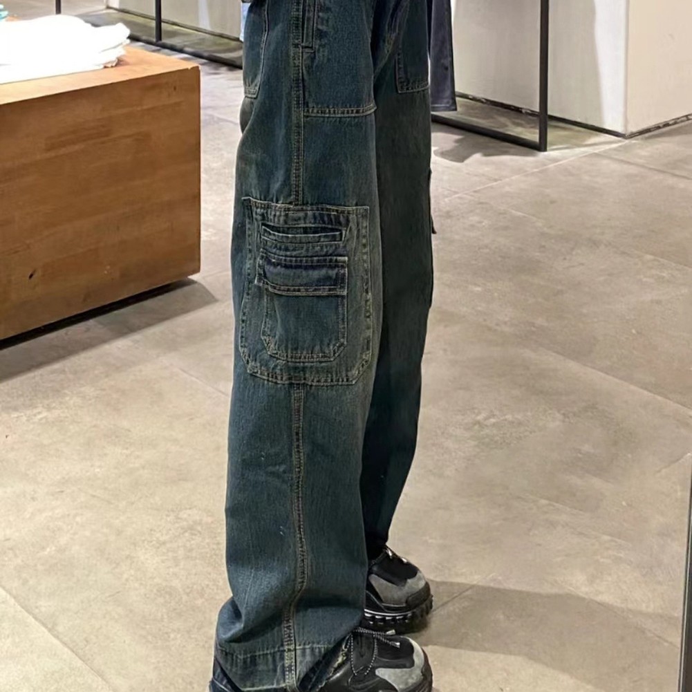 Breezy Women's Casual Blue Cargo Jeans with Retro Flair for Spring 2025 - Picture 13 of 57