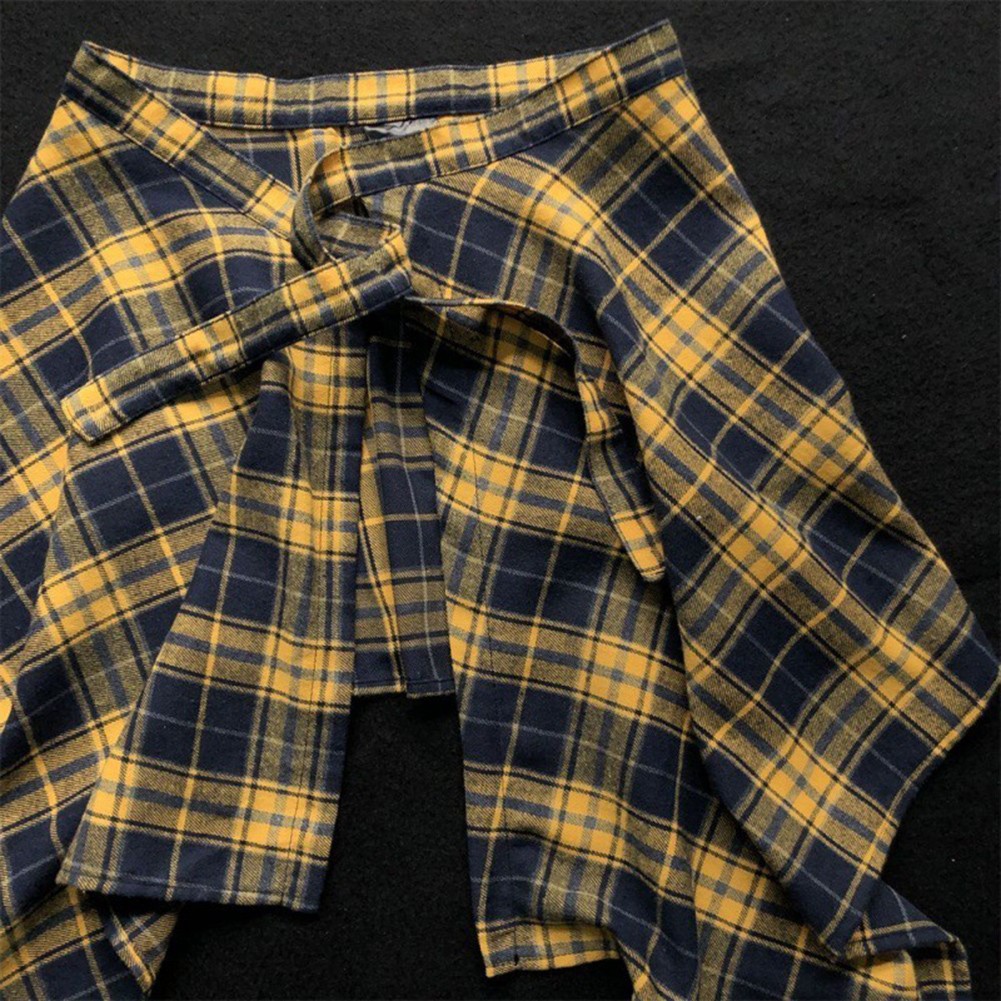 Lässiger Minirock Aline mit Gittermuster für Damen und unregelmäßigem Saumde - Bild 20 von 32