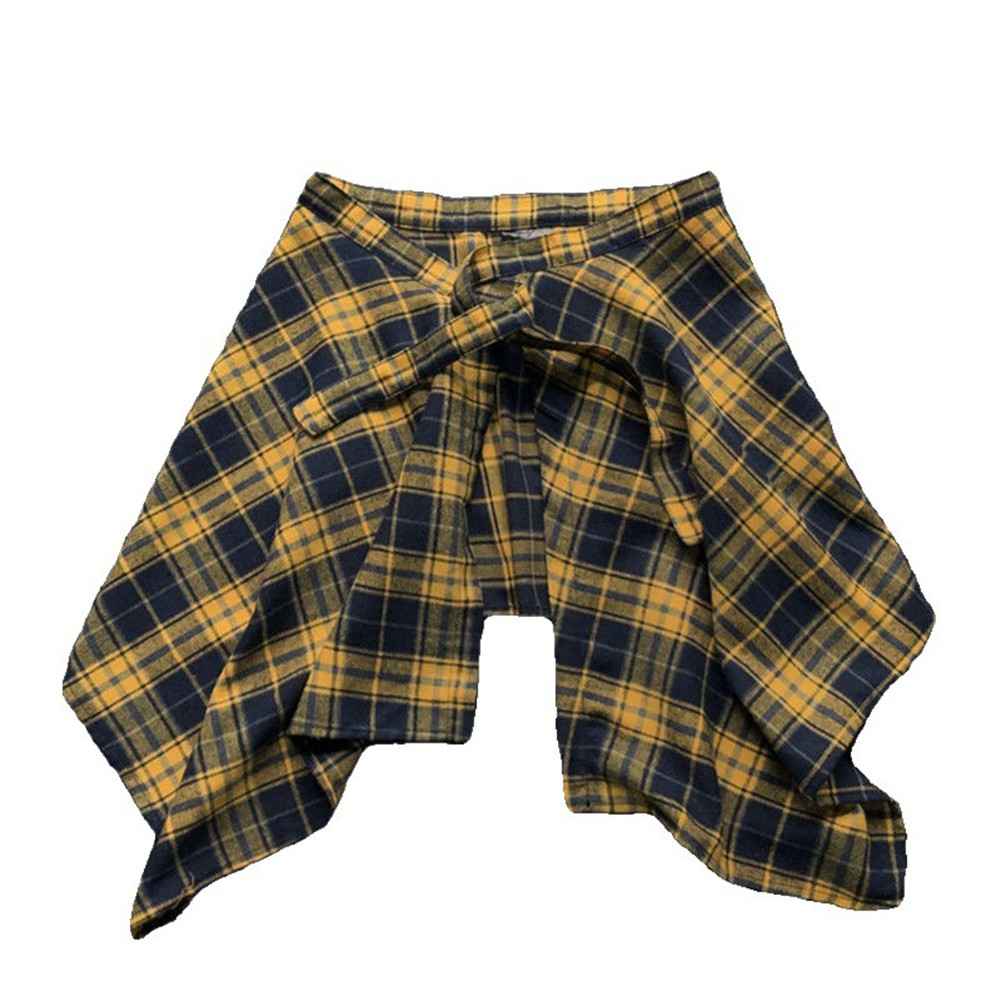 Lässiger Minirock Aline mit Gittermuster für Damen und unregelmäßigem Saumde - Bild 13 von 32