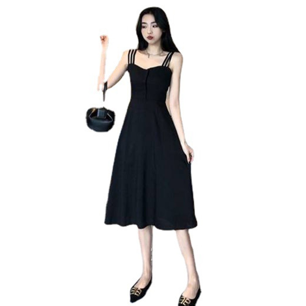 Elegante Vestido con Tiras de Espagueti con Detalles de Botones para Eventos de Primavera y Verano - Imagen 19 de 25