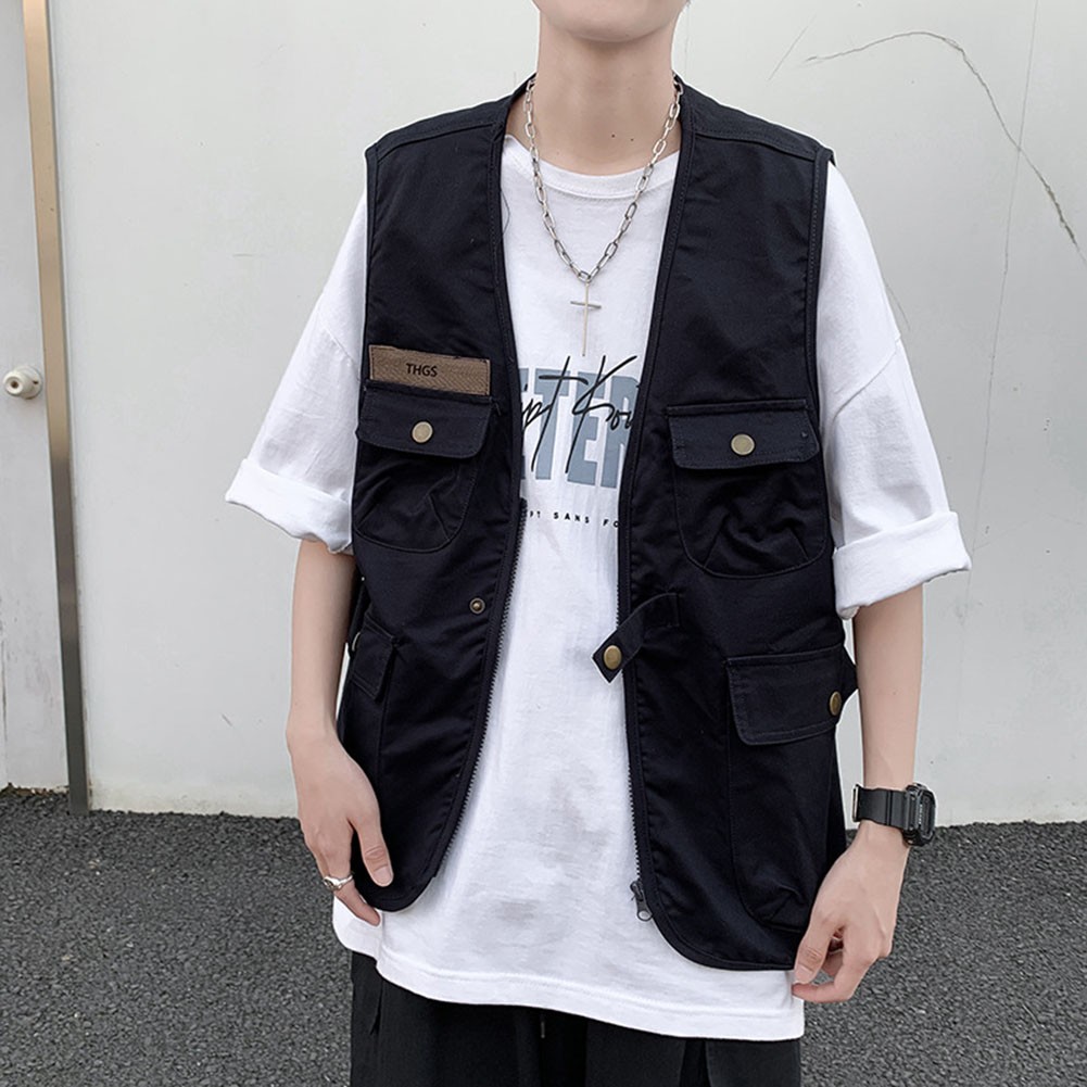Gilet cargo homme multi poches extérieur sans manches vente en gros gilet pour vêtements dé