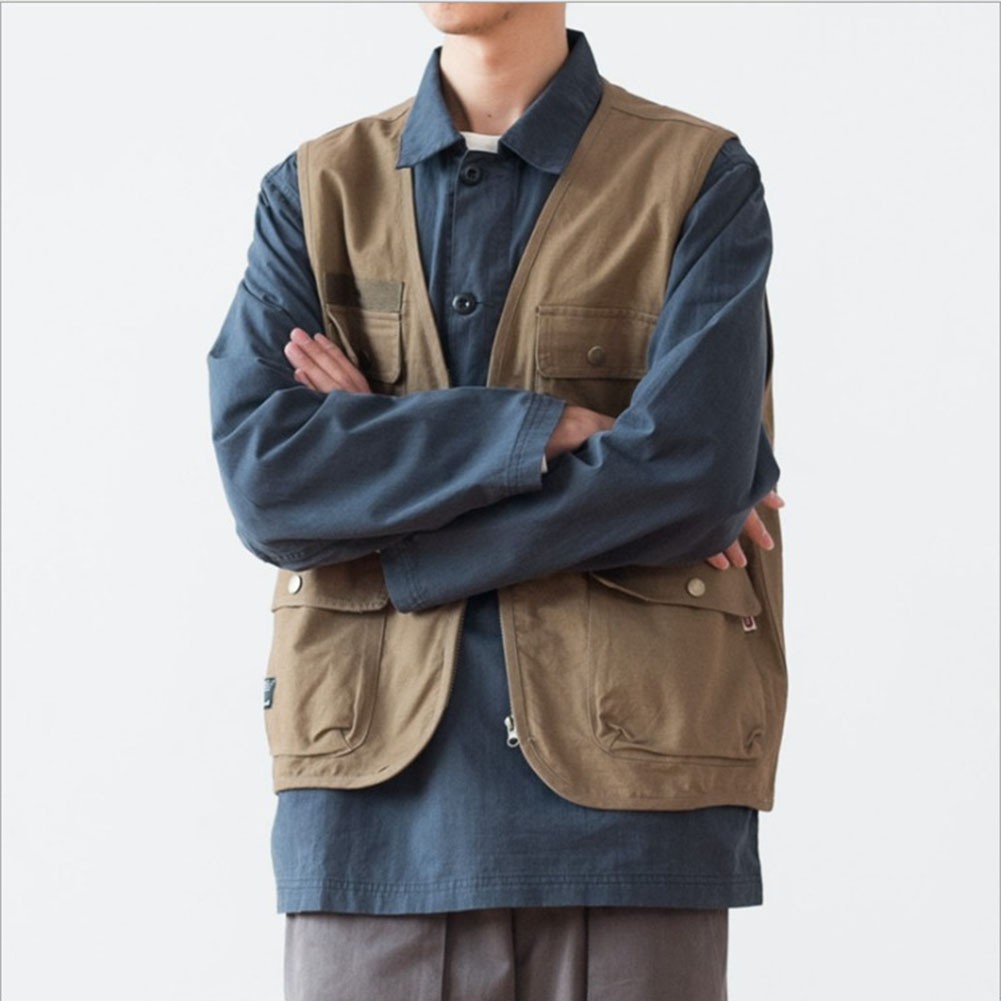 Gilet économies cargo homme multi poches extérieur sans manches gilet pour vêtements dé