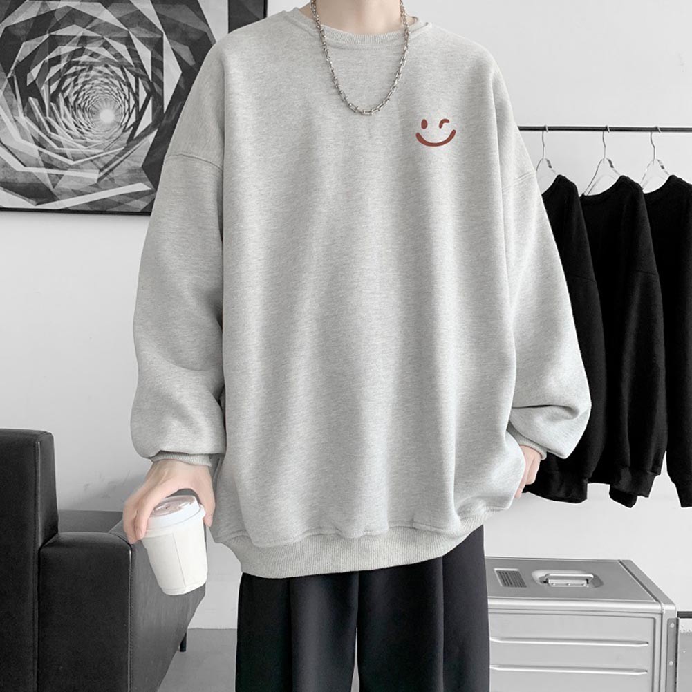 Relaxed Fit Mens Pullover with Lapel and Long Sleeves for Everyday Wear - Picture 7 of 9