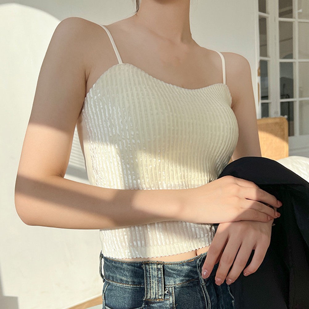 Elegantes goldenes Samt Damen Camisole entworfen für Frühlings- und Sommermode - Bild 15 von 31