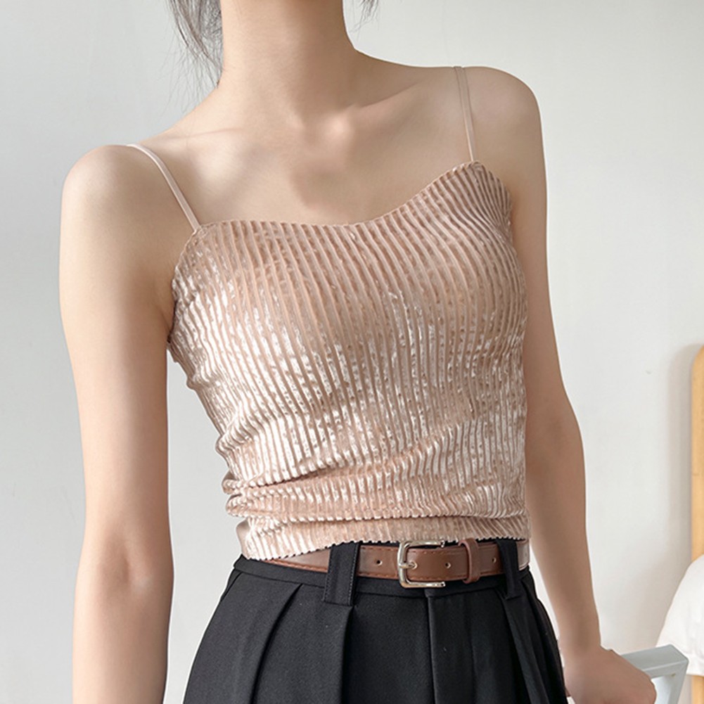 Elegantes goldenes Samt Damen Camisole entworfen für Frühlings- und Sommermode - Bild 28 von 31