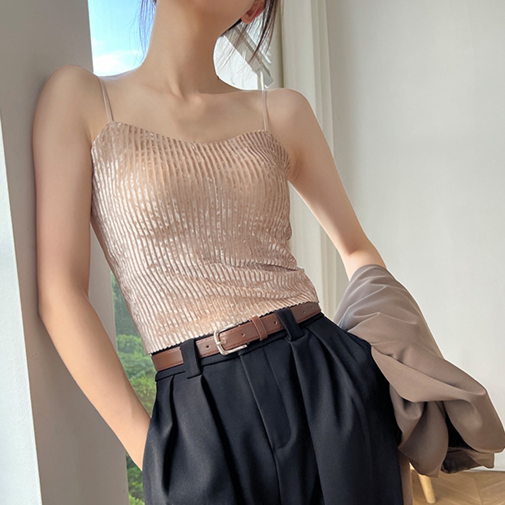 Elegantes goldenes Samt Damen Camisole entworfen für Frühlings- und Sommermode - Bild 30 von 31