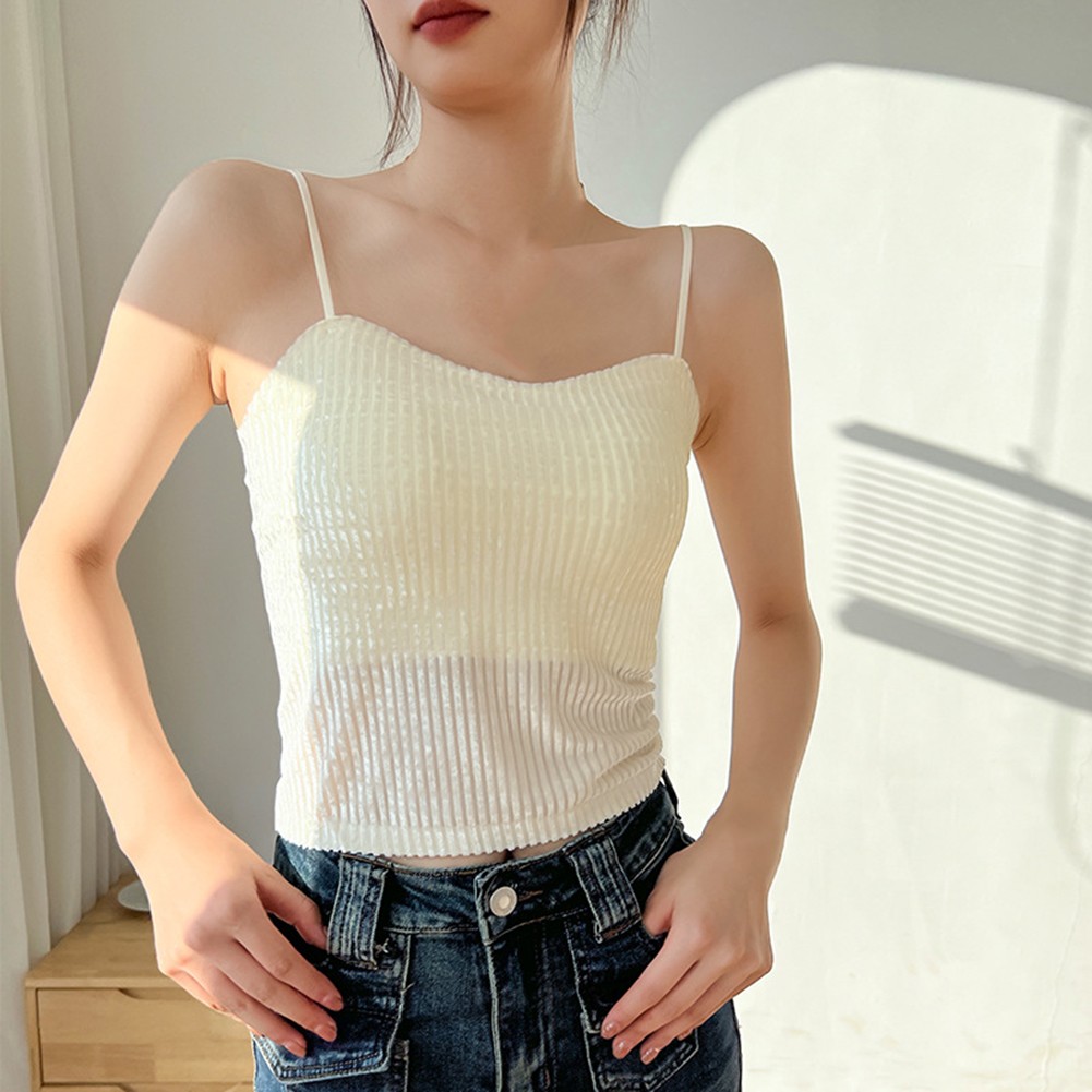 Elegantes goldenes Samt Damen Camisole entworfen für Frühlings- und Sommermode - Bild 13 von 31