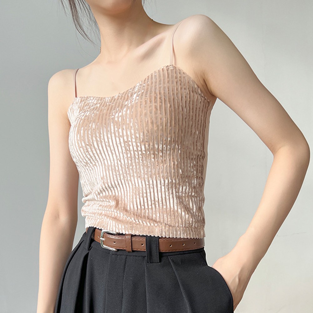 Elegantes goldenes Samt Damen Camisole entworfen für Frühlings- und Sommermode - Bild 31 von 31