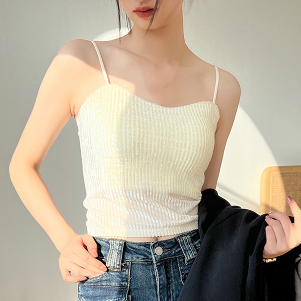 Elegantes goldenes Samt Damen Camisole entworfen für Frühlings- und Sommermode - Bild 17 von 31