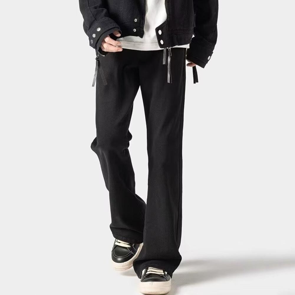 Flared Slim Fit Herren Lange Jeans Freizeithose Mid Rise für alle Größen S bi - Bild 15 von 42