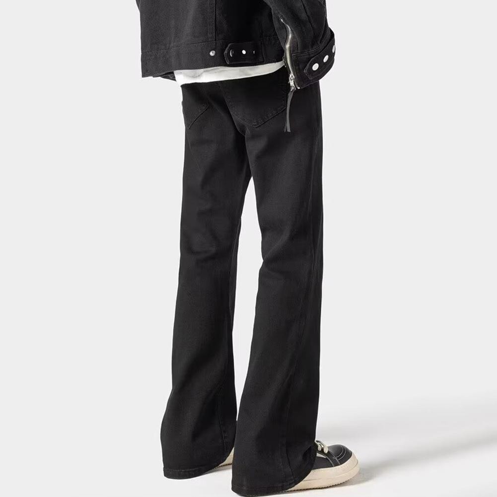 Flared Slim Fit Herren Lange Jeans Freizeithose Mid Rise für alle Größen S bi - Bild 16 von 42