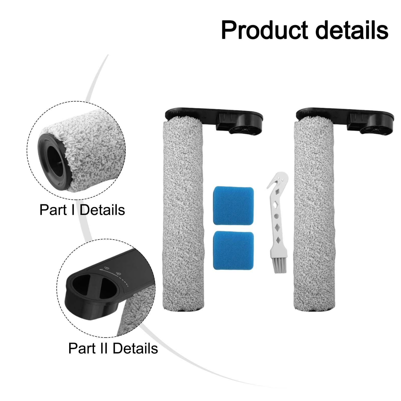Kit Brosse + Filtres Pour Aspirateur JONR ED12 Pro - Rouleau Anti-Peluches Et Filtres De Rechange - 10