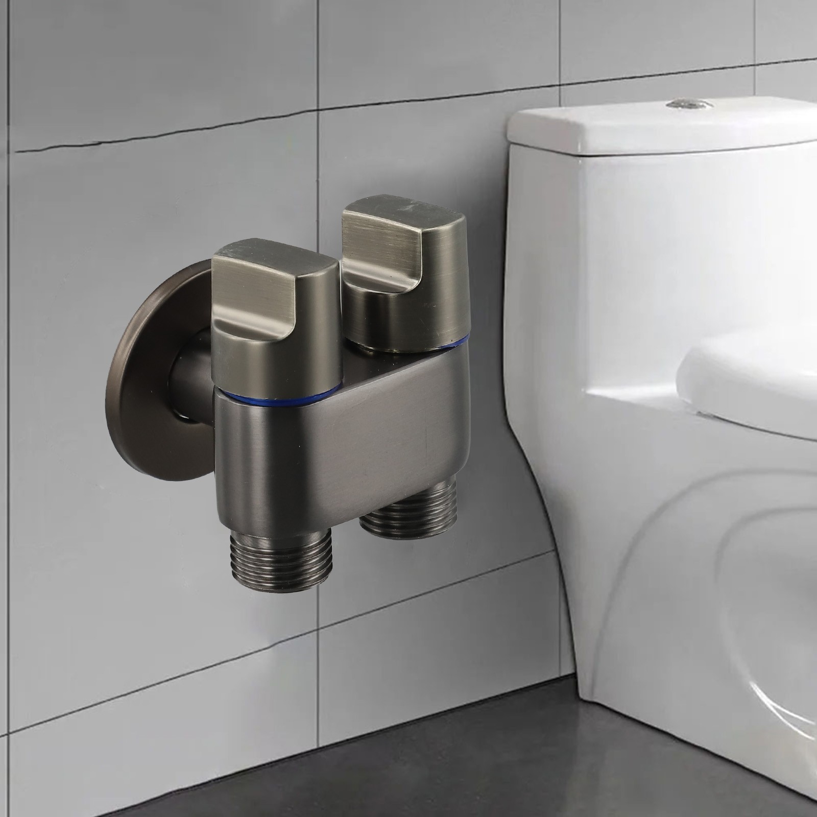 Robuste Design Doppel Auslauf Wasserhahn Ventile perfekt f��r Hausinstallationen - Bild 29 von 35