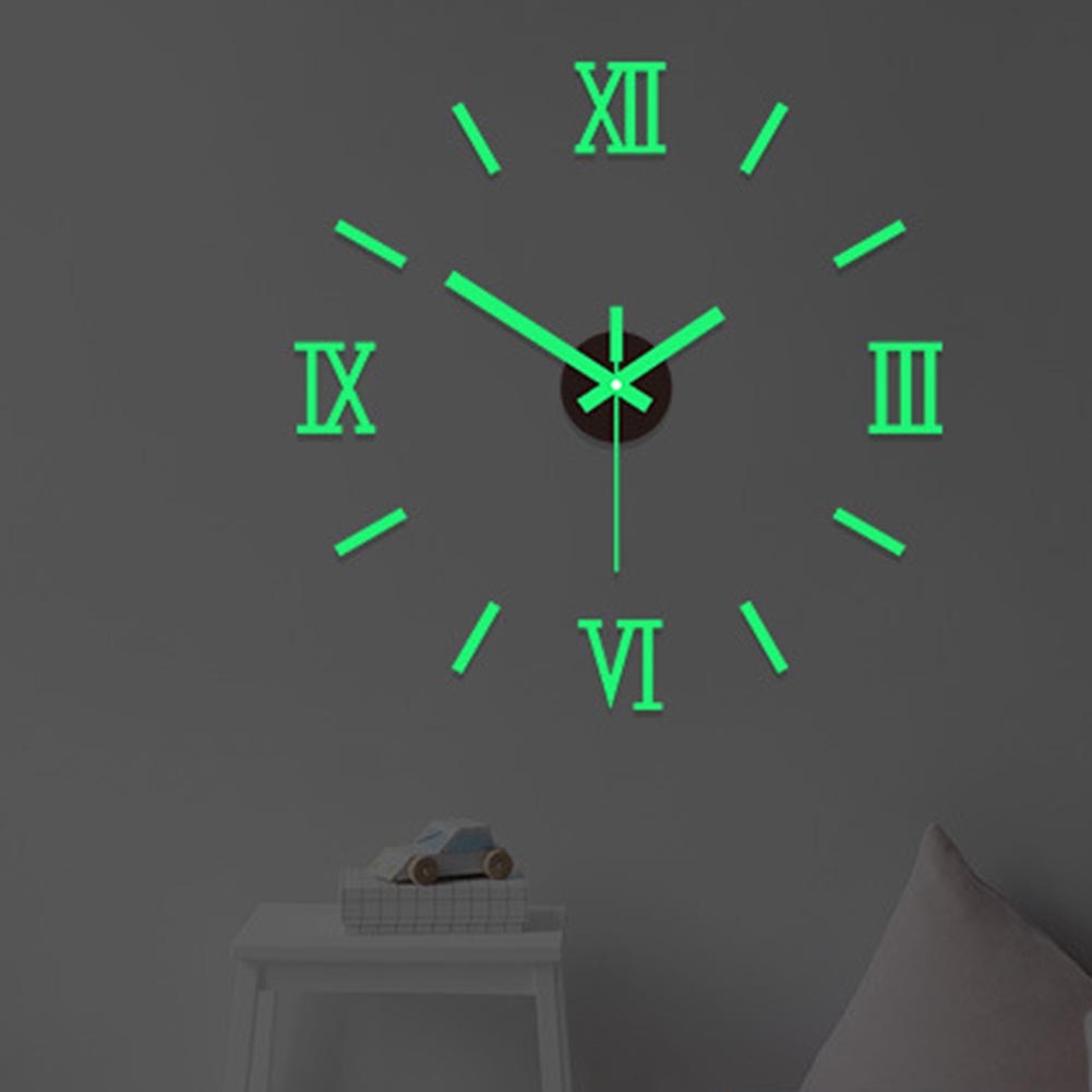 20 to 50cm Customizable Luminous Wall Clock Easy Install Silent Acrylic