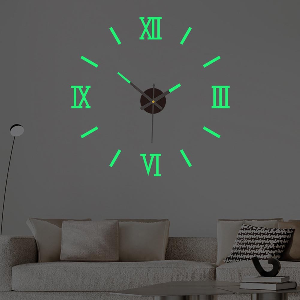 20 to 50cm Customizable Luminous Wall Clock Easy Install Silent Acrylic
