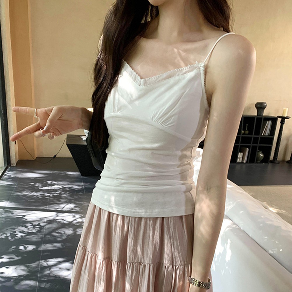 Sophisticated Women's Lace Bow Suspenders Casual Tops with Vintage Flair - Picture 11 of 17