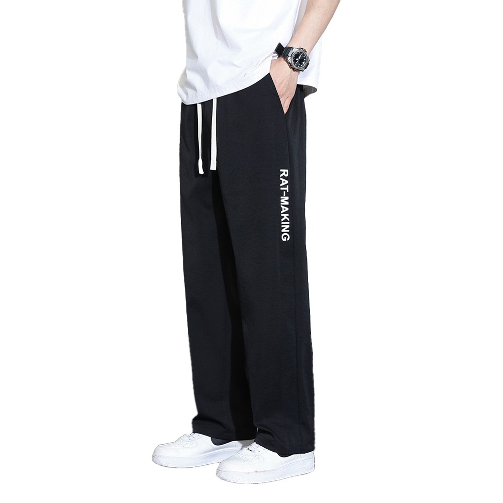 Stylish Men's Elastic Waist Pants for Fitness and Bodybuilding Workouts
