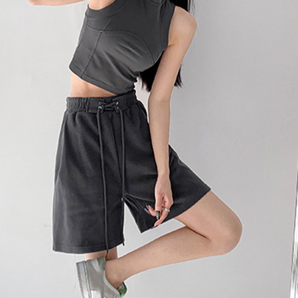 Sleek and Comfortable Womens High Waist Loose Fit Bandage Design Shorts - Picture 15 of 28