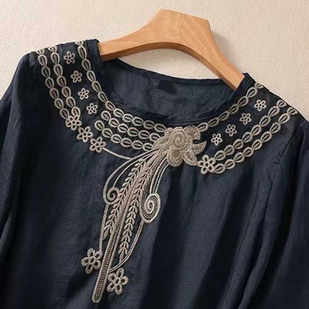 Womens Stylish V Neck Blouse featuring Beautiful Floral Embroidery Art - Picture 35 of 52