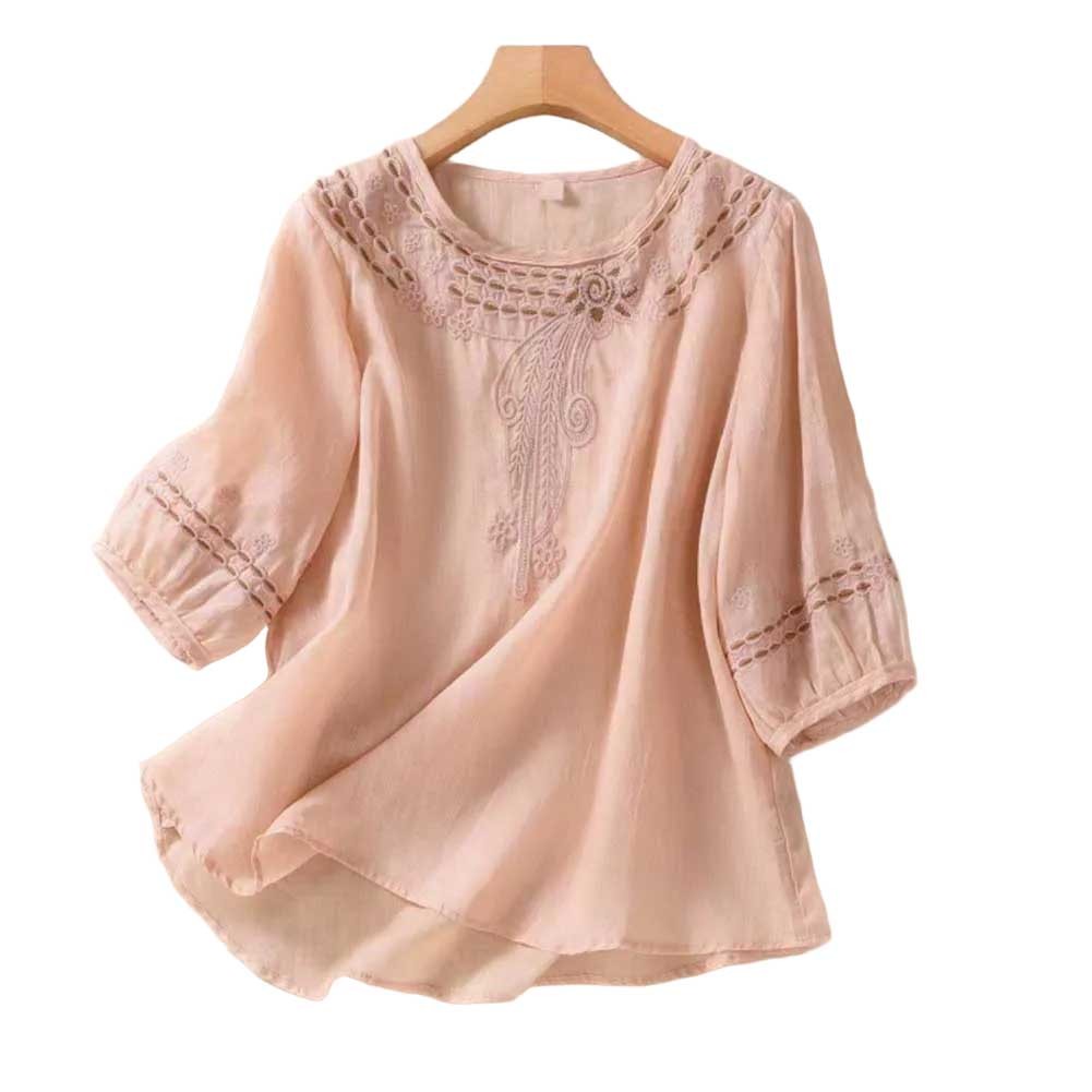 Womens Stylish V Neck Blouse featuring Beautiful Floral Embroidery Art - Picture 23 of 52