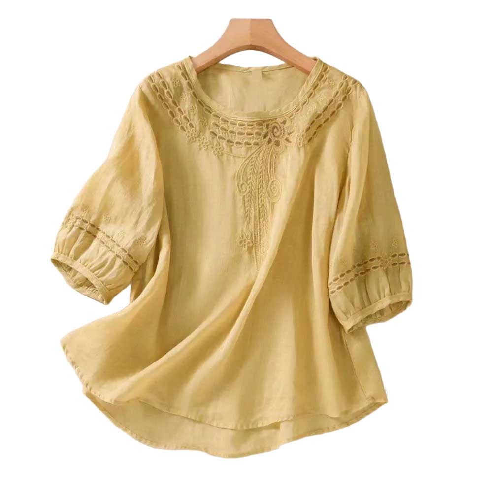 Womens Stylish V Neck Blouse featuring Beautiful Floral Embroidery Art - Picture 45 of 52