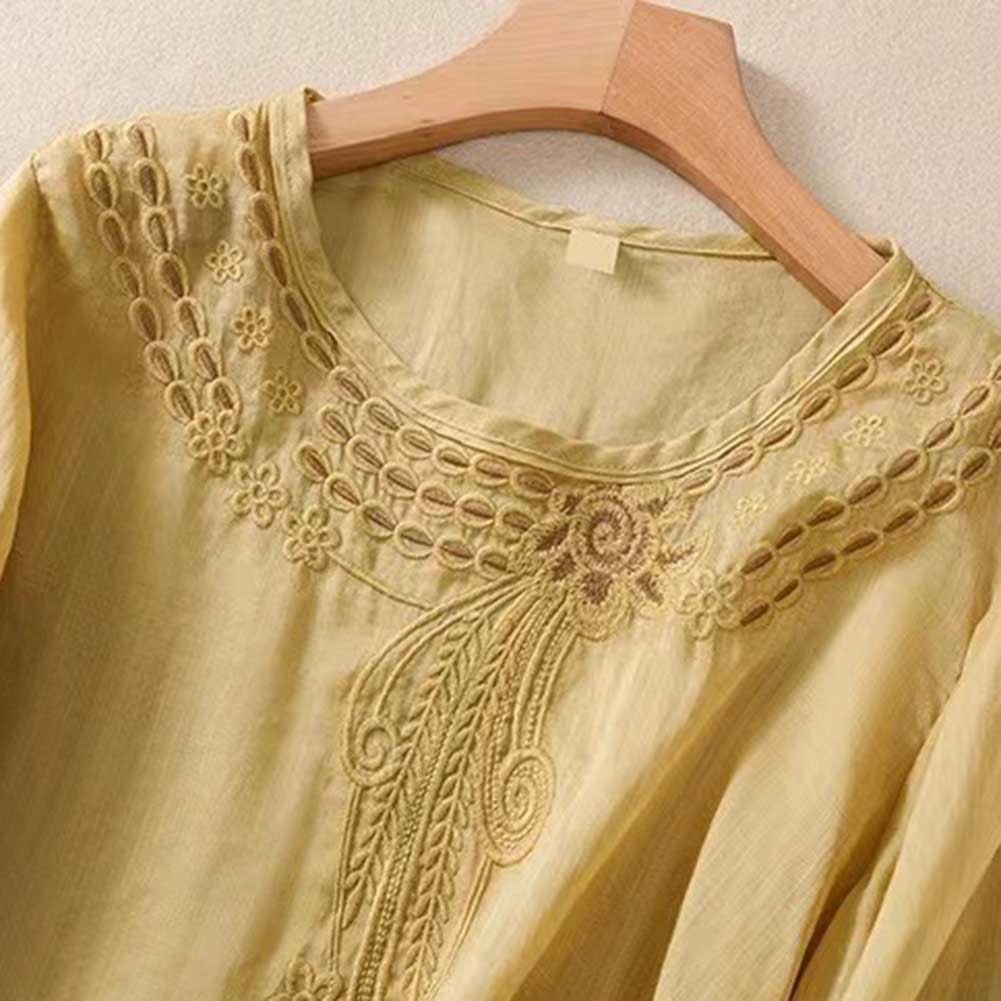 Womens Stylish V Neck Blouse featuring Beautiful Floral Embroidery Art - Picture 46 of 52