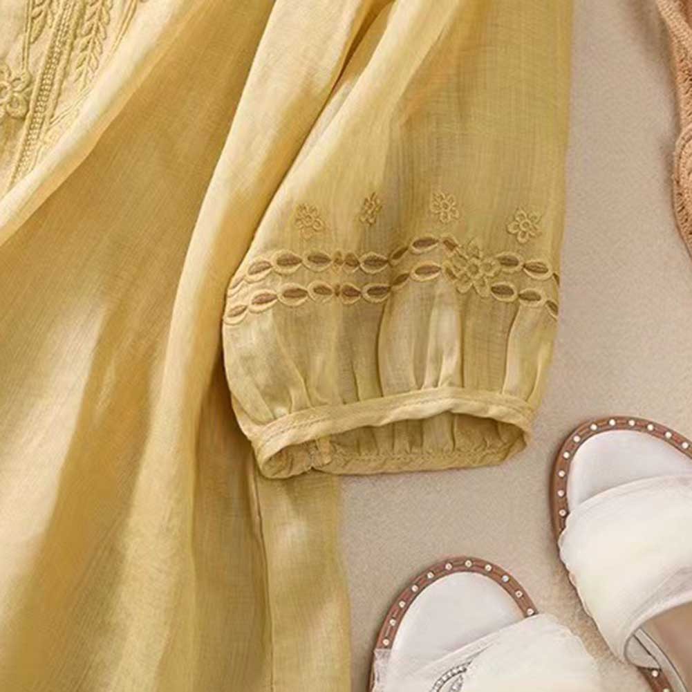 Womens Stylish V Neck Blouse featuring Beautiful Floral Embroidery Art - Picture 52 of 52