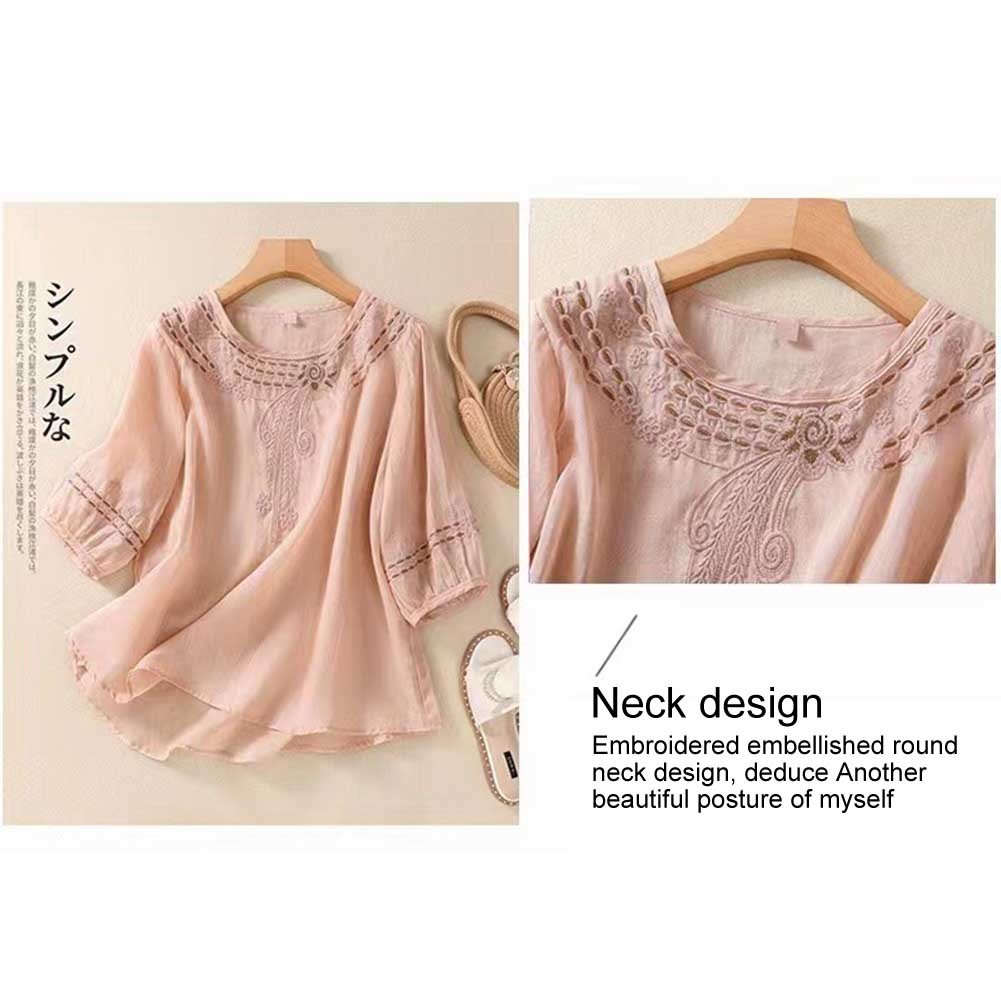 Womens Stylish V Neck Blouse featuring Beautiful Floral Embroidery Art - Picture 30 of 52