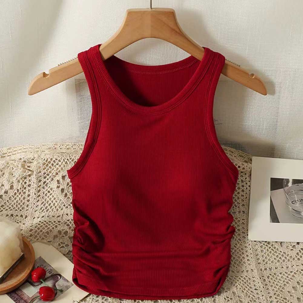 Fashion Forward Women's Side Pleated Vest with Comfortable Chest Padding - Picture 31 of 49