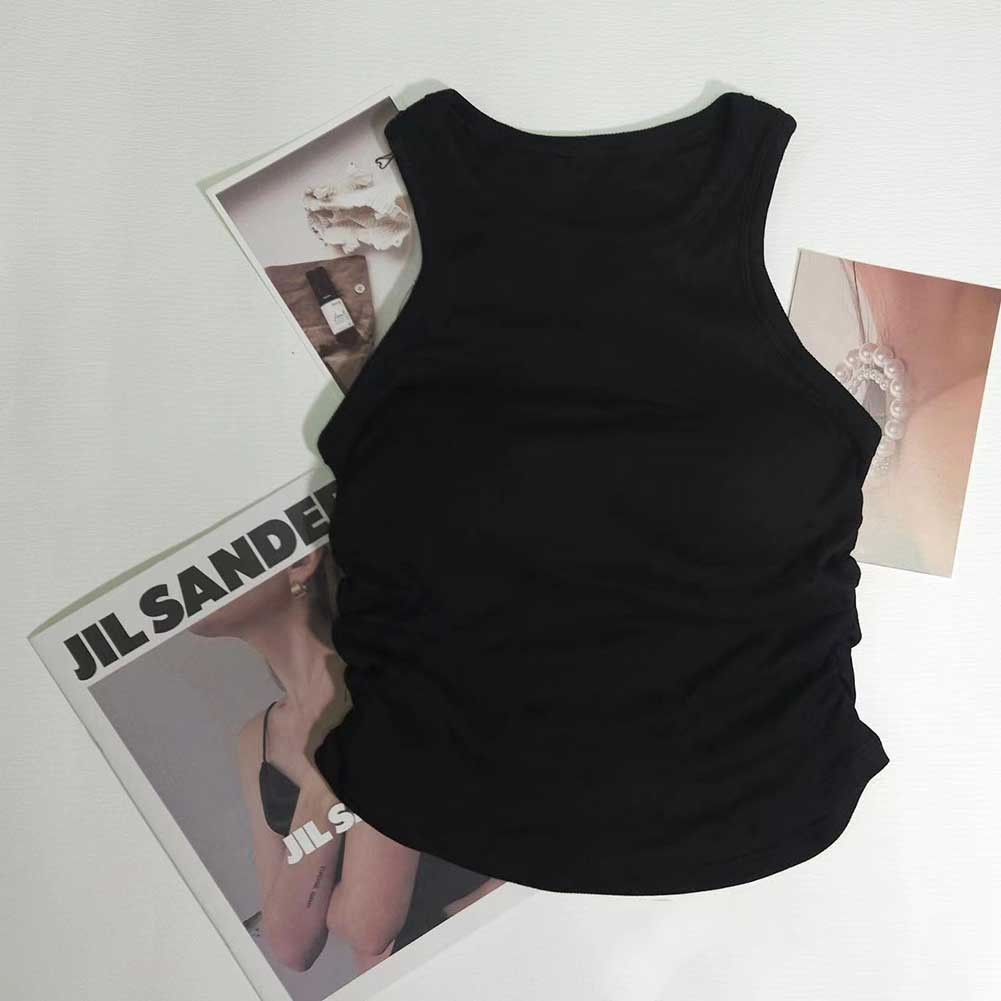 Fashion Forward Women's Side Pleated Vest with Comfortable Chest Padding - Picture 49 of 49
