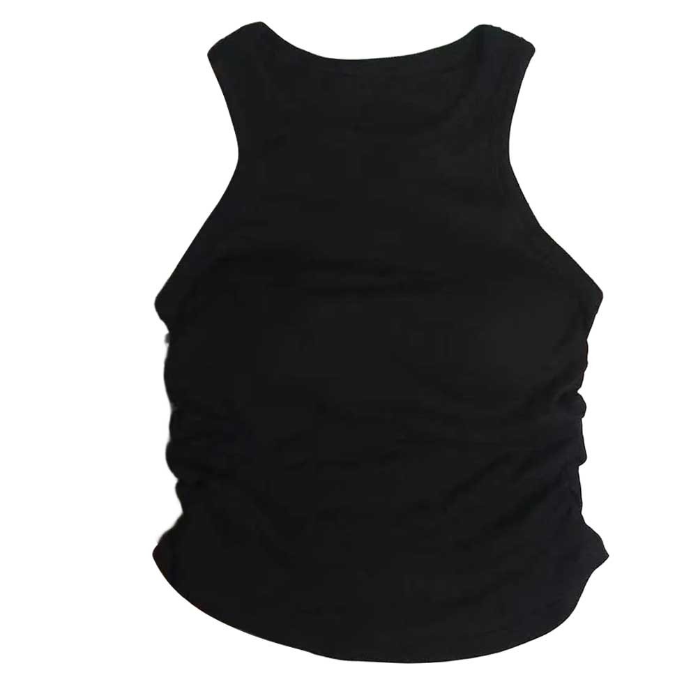 Fashion Forward Women's Side Pleated Vest with Comfortable Chest Padding - Picture 48 of 49