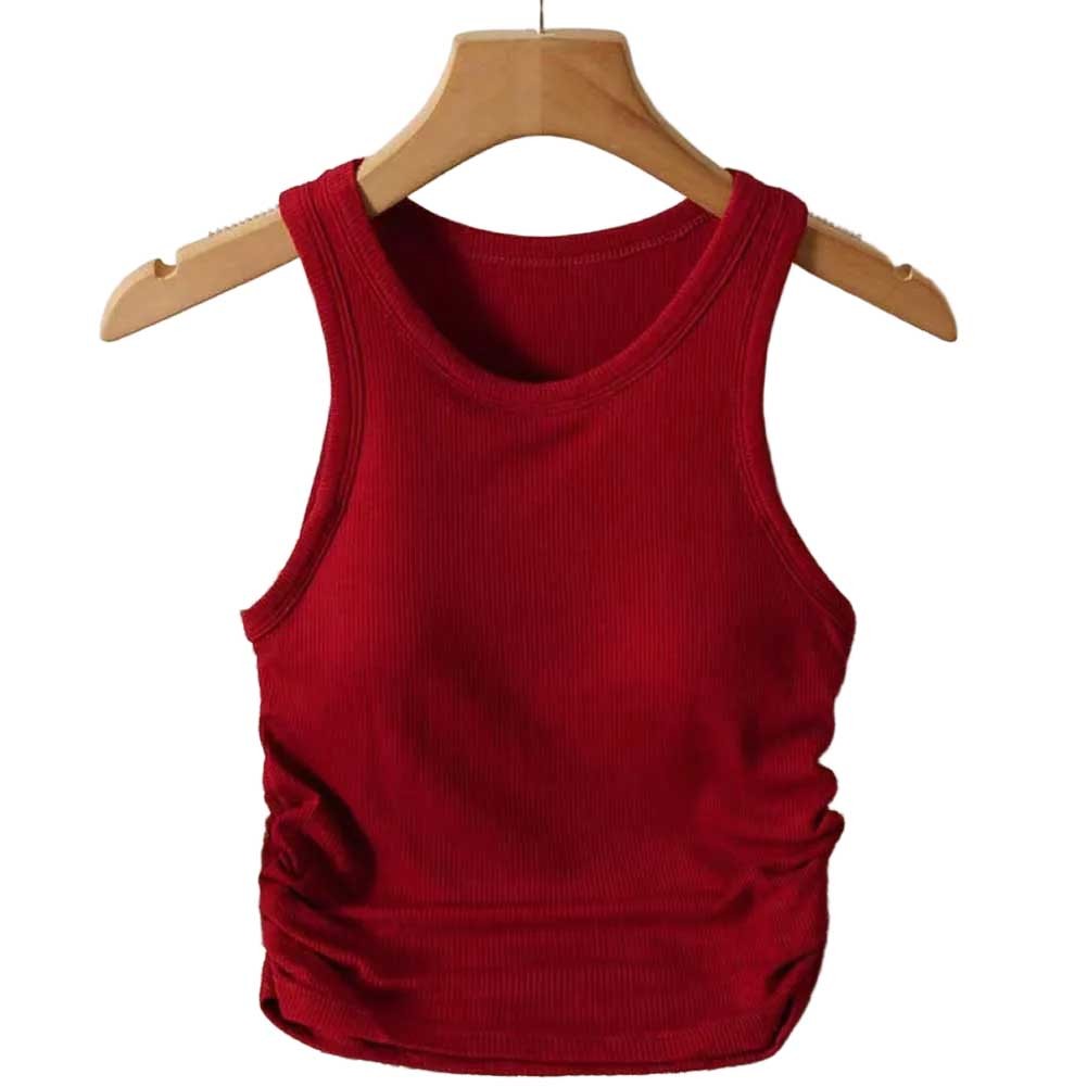 Fashion Forward Women's Side Pleated Vest with Comfortable Chest Padding - Picture 30 of 49