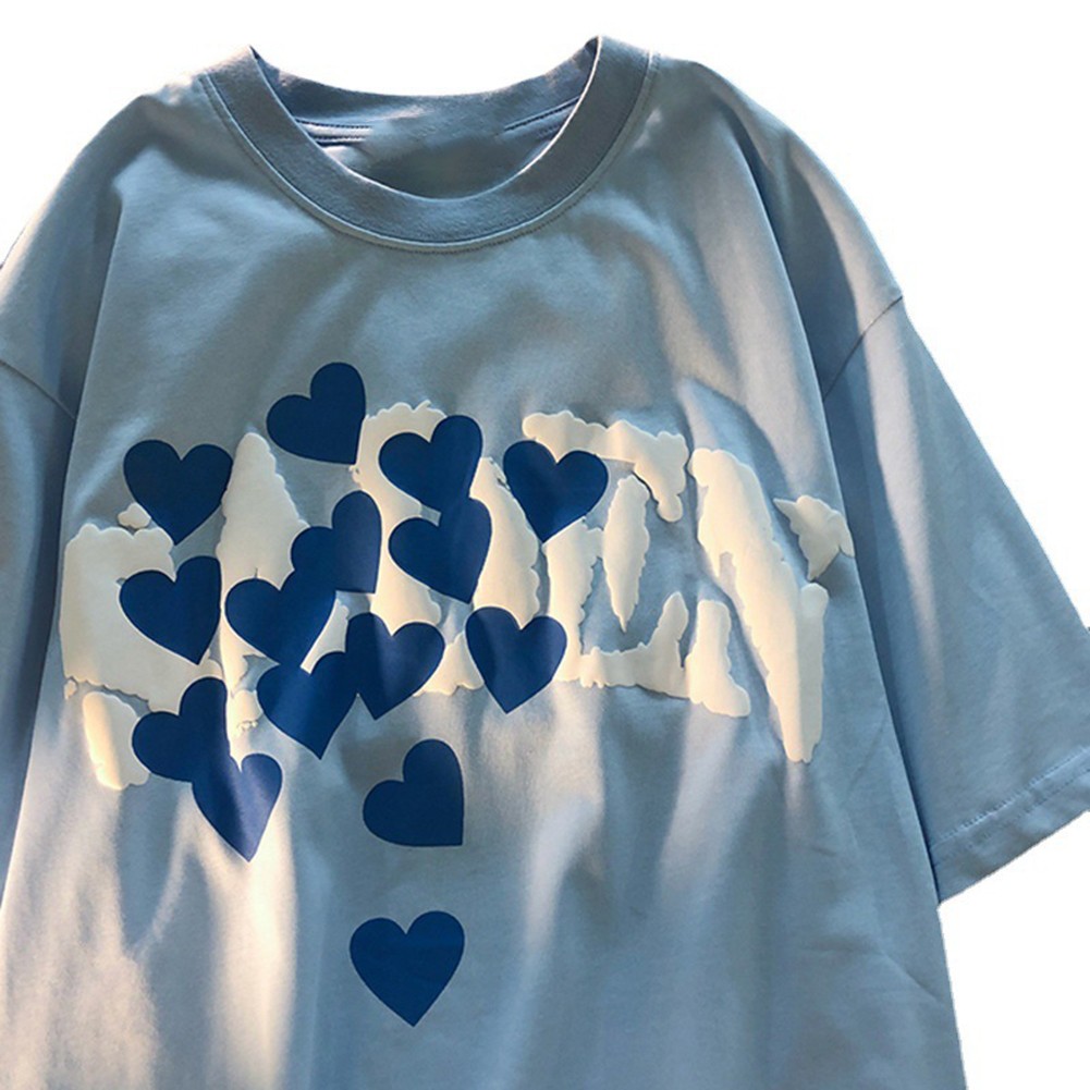 Womens Casual Tee with Short Sleeves and Love Foam Three Dimensional Print - Picture 14 of 28