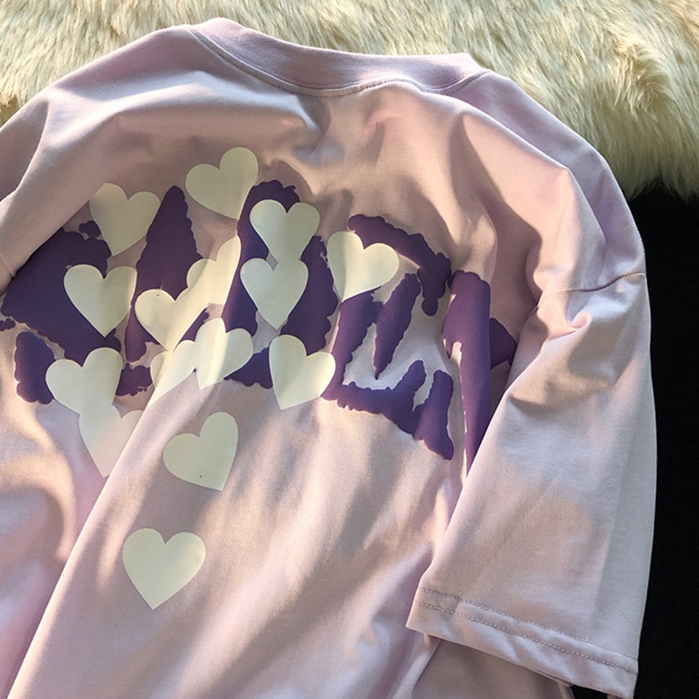 Tee for Women featuring Love Foam Three Dimensional Print Casual Style - Picture 13 of 20