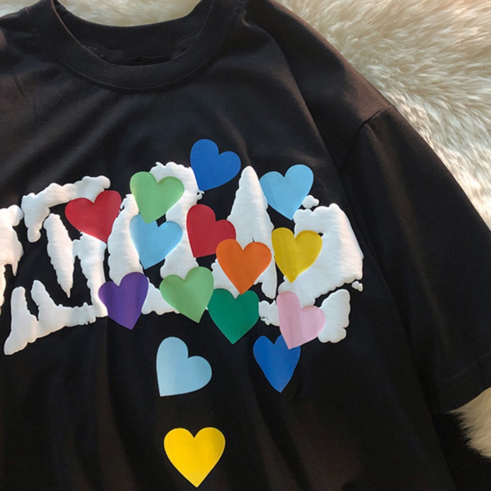 Tee for Women featuring Love Foam Three Dimensional Print Casual Style - Picture 11 of 20