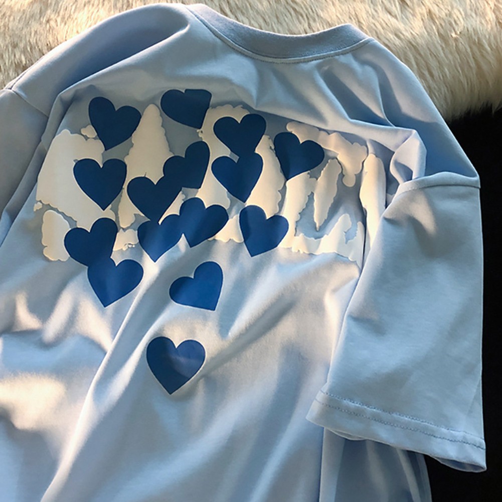 Womens Casual Tee with Short Sleeves and Love Foam Three Dimensional Print - Picture 13 of 28