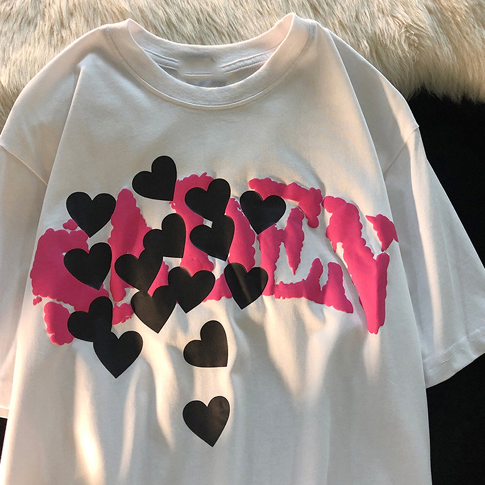 Tee for Women featuring Love Foam Three Dimensional Print Casual Style - Picture 15 of 20