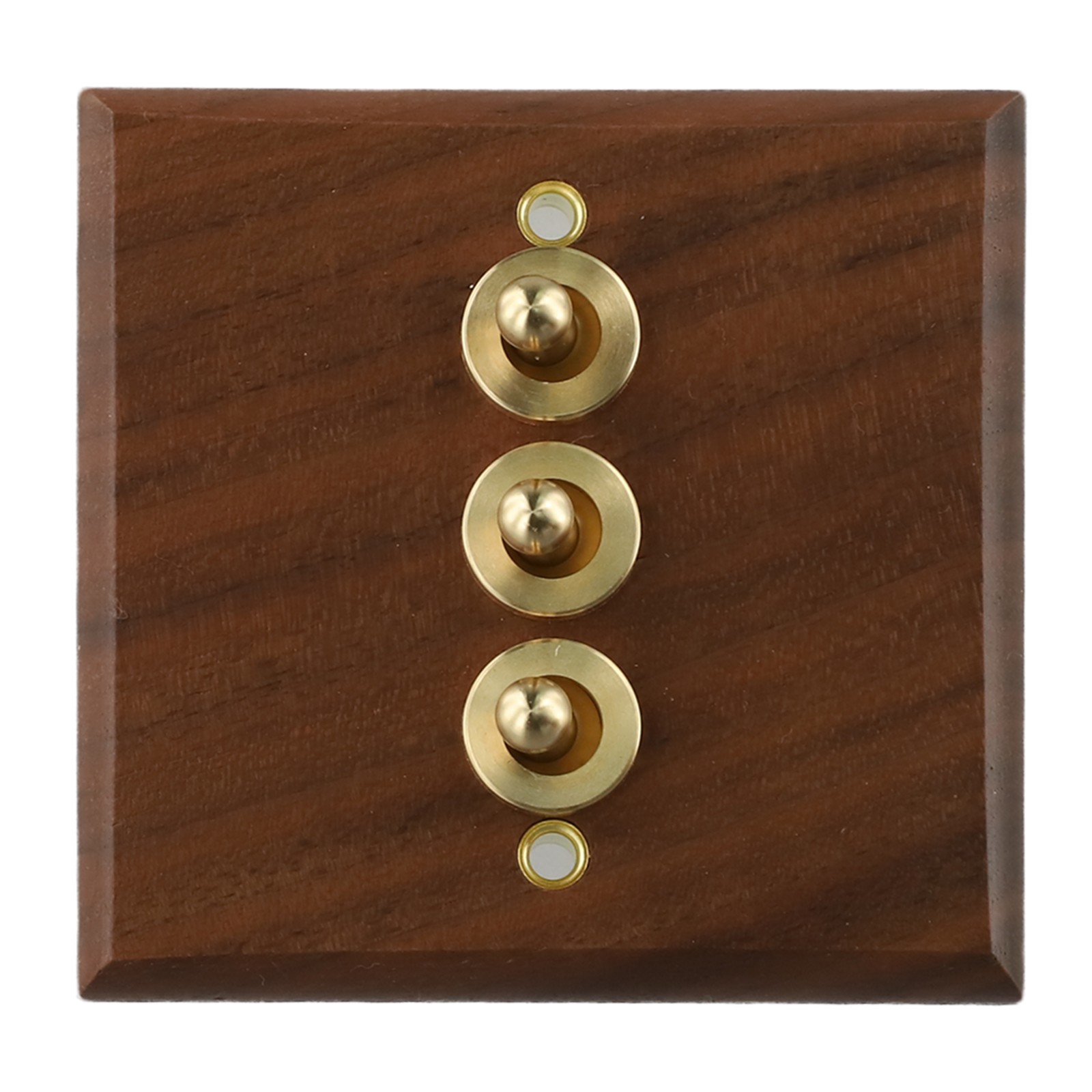 Toggle Light Rocker Switch 1/2 Way Retro Walnut Wood Plate Brass Lever - Picture 55 of 58
