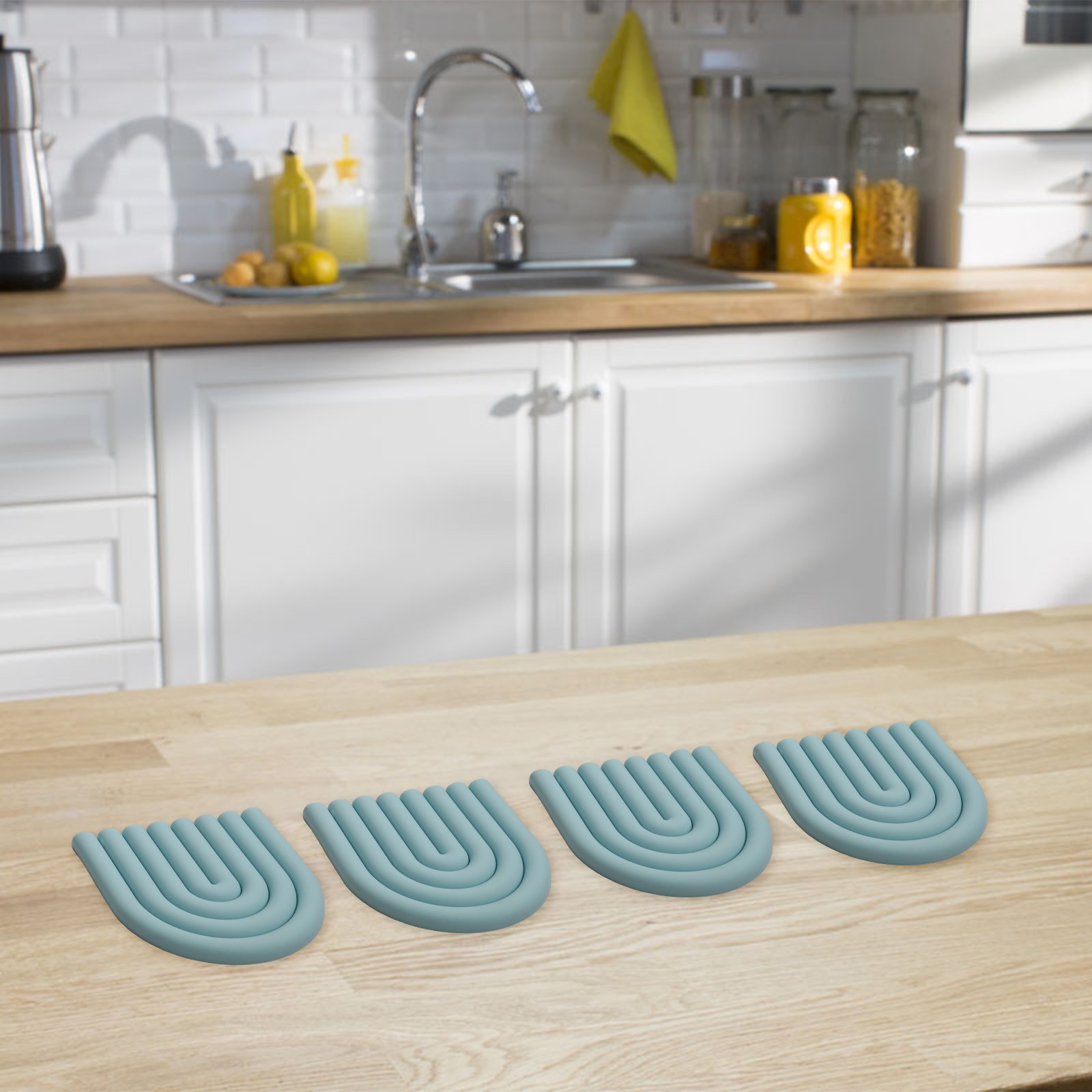 4pcs Insulated Silicone Trivets For Hot Dish Holders Stylish Kitchen Decor - Picture 14 of 42