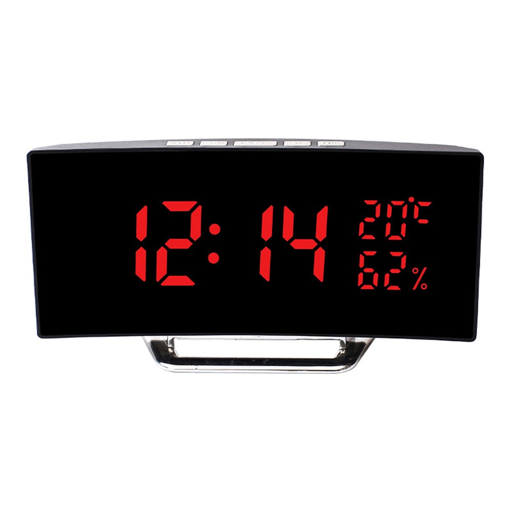 Curved Design Digital Clock with Mirror Alarm Temperature and Humidity - Bild 10 von 19