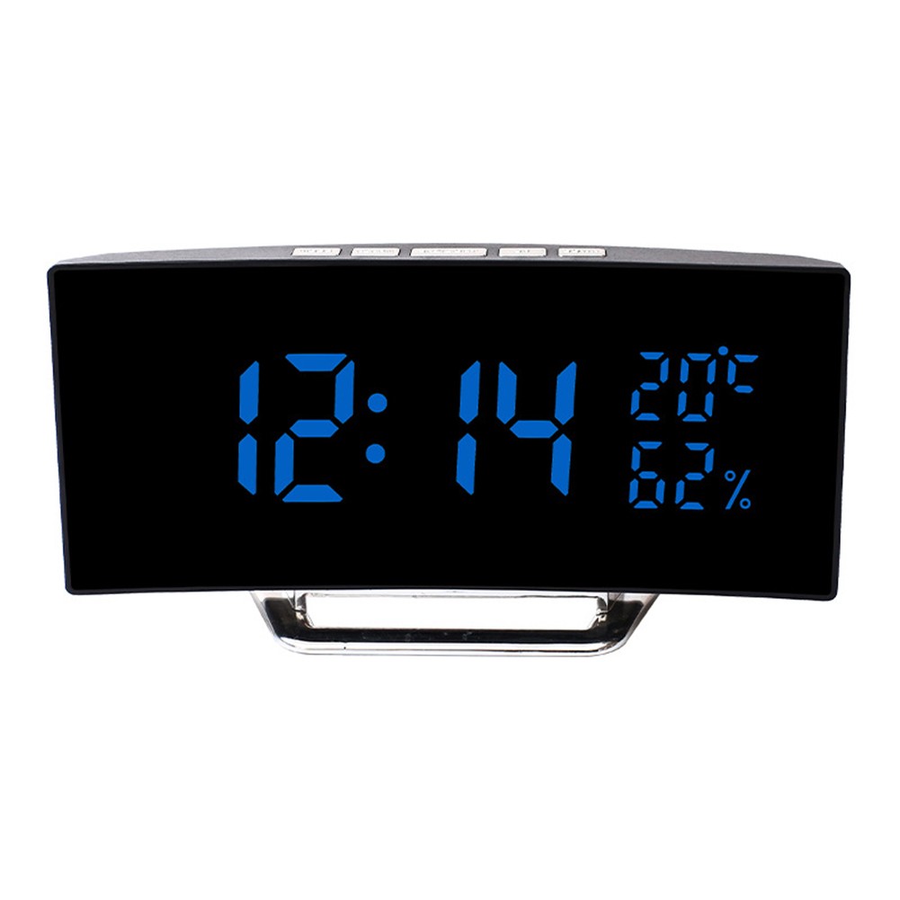 Curved Design Digital Clock with Mirror Alarm Temperature and Humidity - Bild 14 von 19